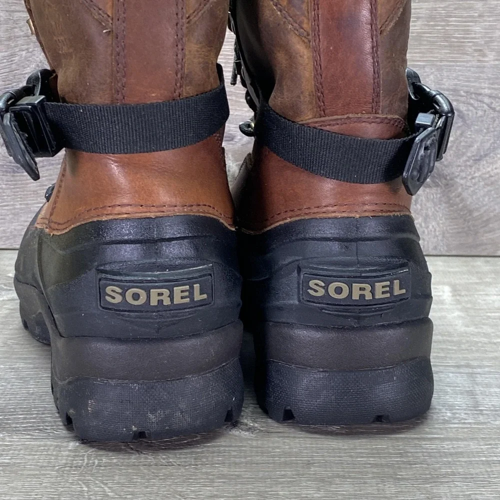 Sorel Boots Mens Size 7 Brown Leather Insulated Waterproof Winter Snow Hiking‎